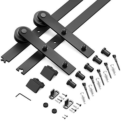 ZEKOO 吊り引き戸 レール バーンドア金具 7.5FT/2.30m Q235炭素鋼 耐