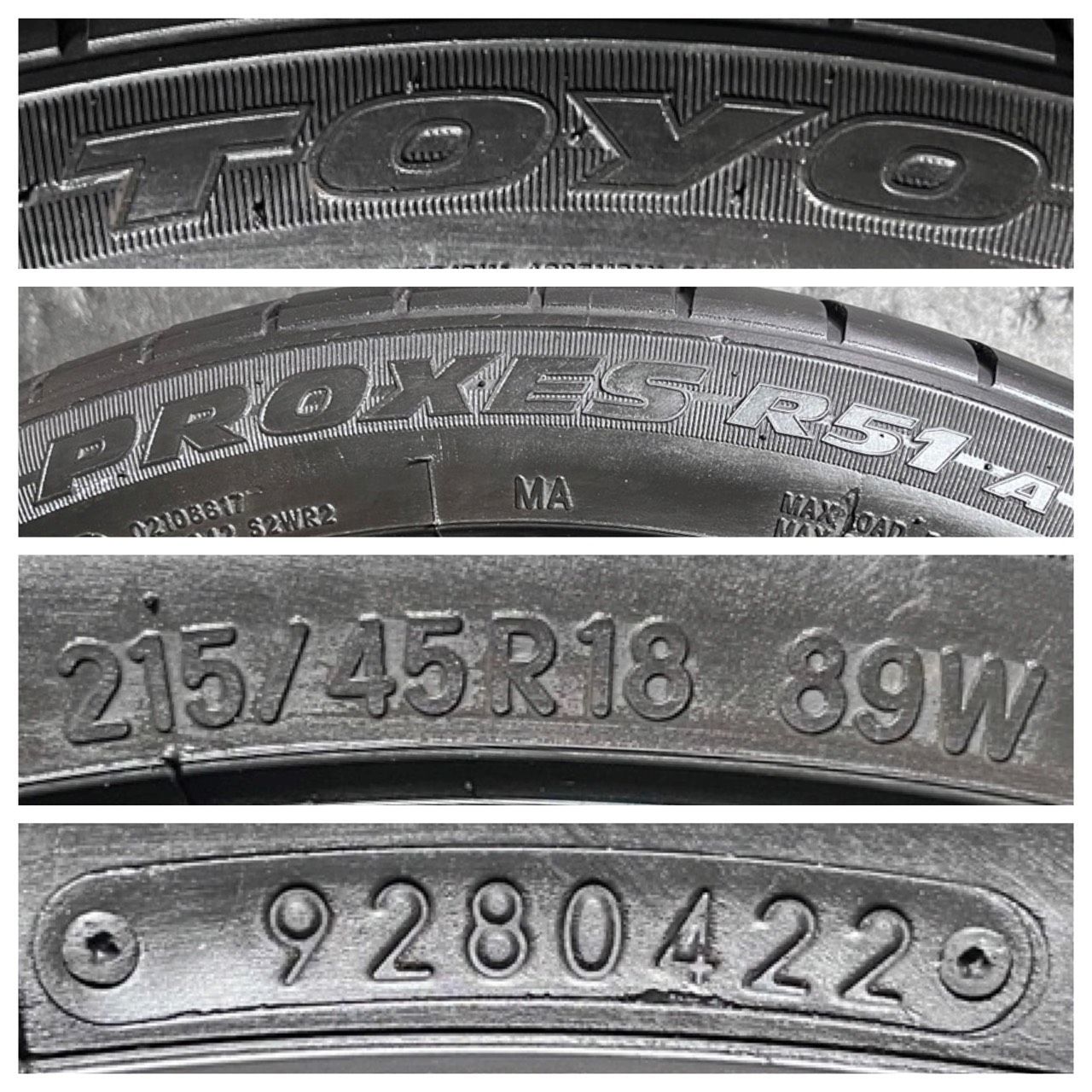 2022年製 約8.8分山 トーヨータイヤ TOYO TIRES プロクセス PROXES R51 