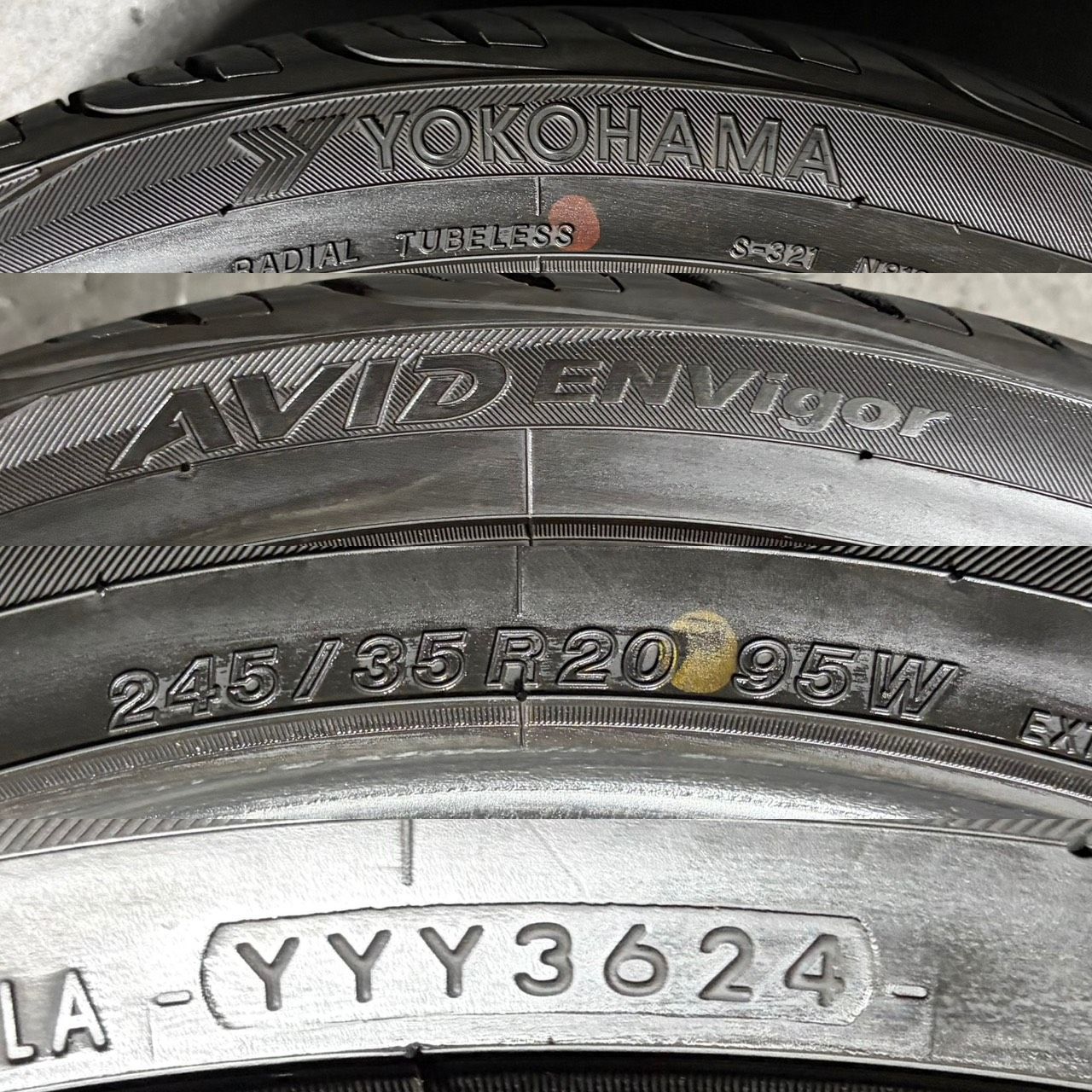 2024年製 約9.2分山 ヨコハマ YOKOHAMA AVID ENVigor 245/35R20 1本 