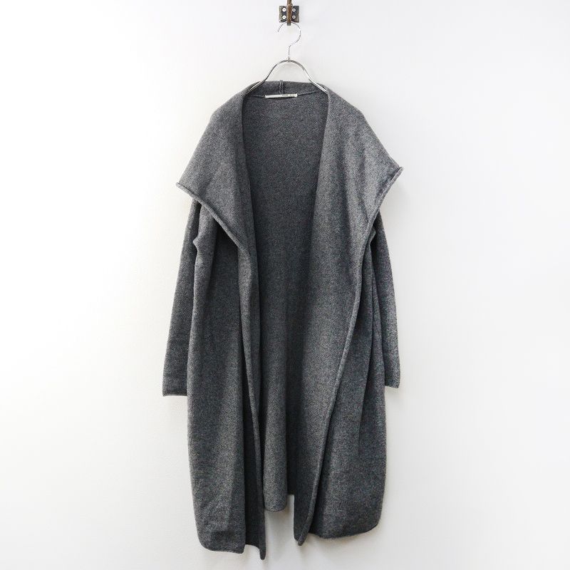 美品★evam eva★wool ニットカーディガン　ロング　22AW エヴァムエヴァ evam eva ウールヤクカシミヤ フード付き ローブニット