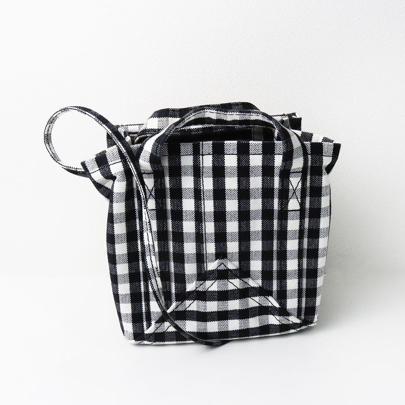 美品 定価46200円 エバゴス ebagos ギンガム かご袋ショルダー カゴ 