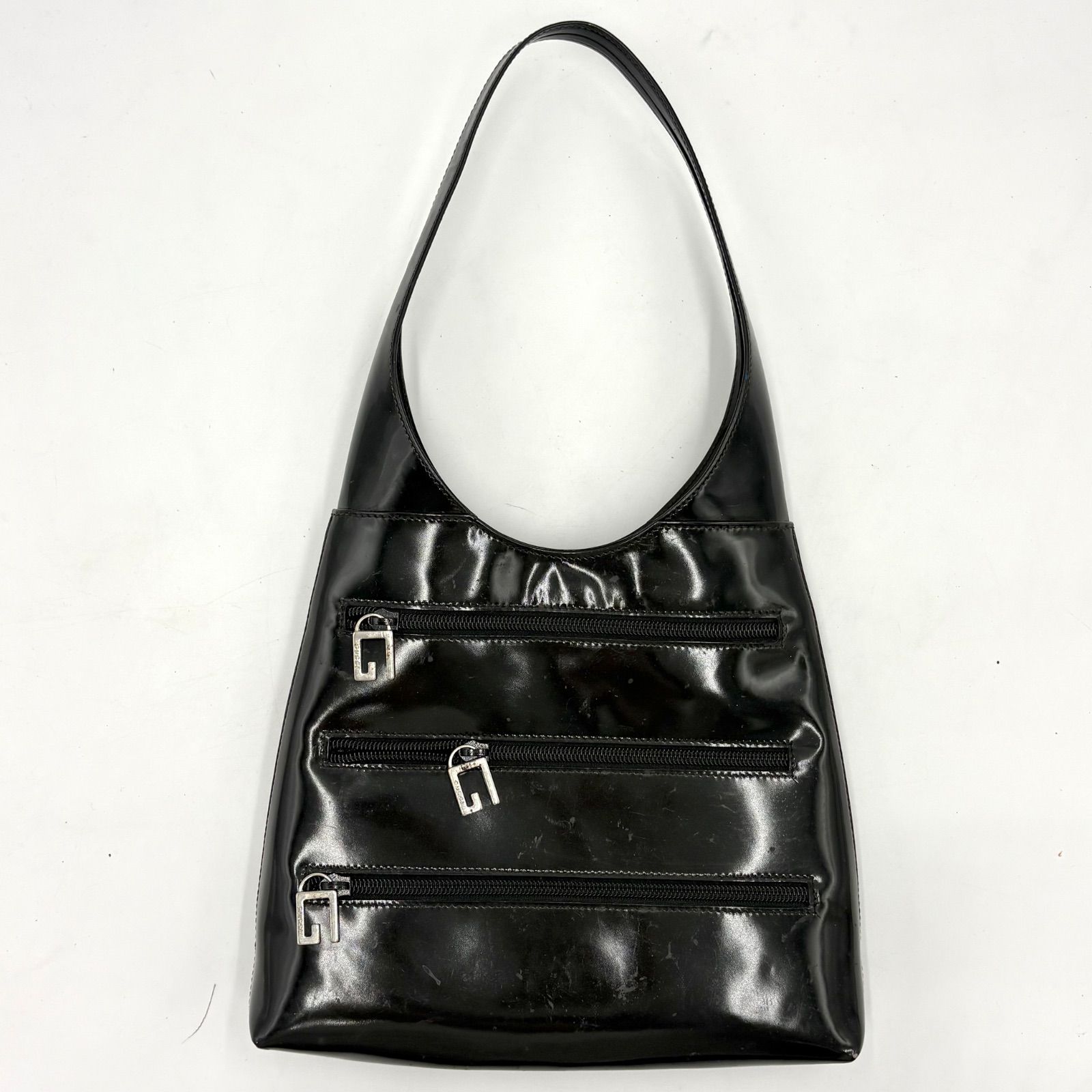 GUCCI Y2K Biker TomFord Patent Leather Shoulder Bag Black グッチ 