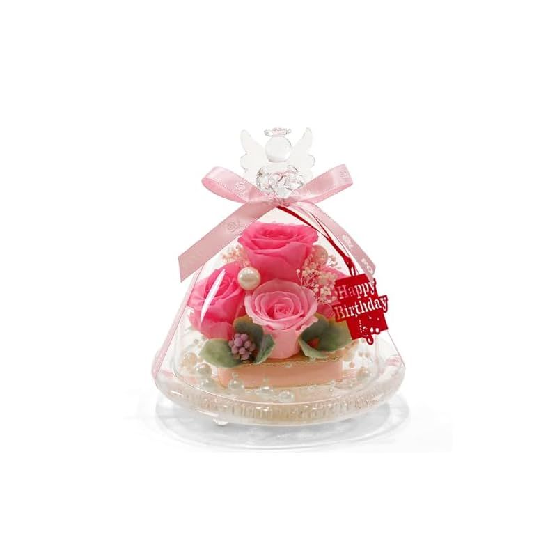 【新品】 IPFA プリザーブドフラワー ガラスドーム エンジェル プレミアム(ピンク/バースデーモデル)誕生日 結婚祝い 結婚記念日 プレゼント ギフト 人気 女性 花 バラ お祝い 記念日 0