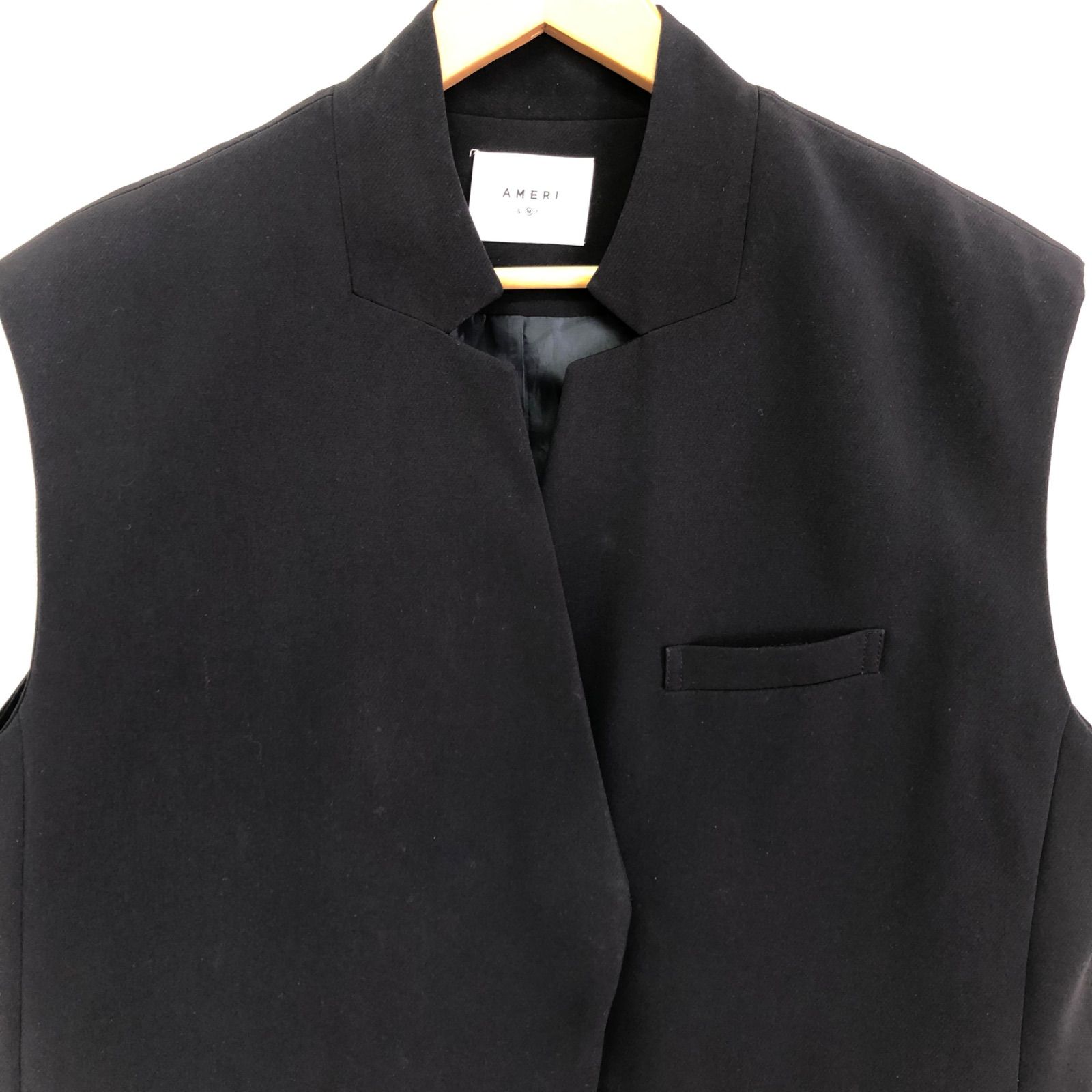 AMERI OTONA WRAP VEST SET UP DRESS ベストのみ スタンドカラー