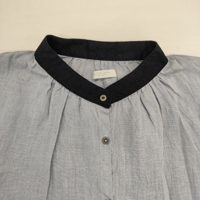 fog linen work リネン リトアニア製 ブラウス シャツ ライトブルー