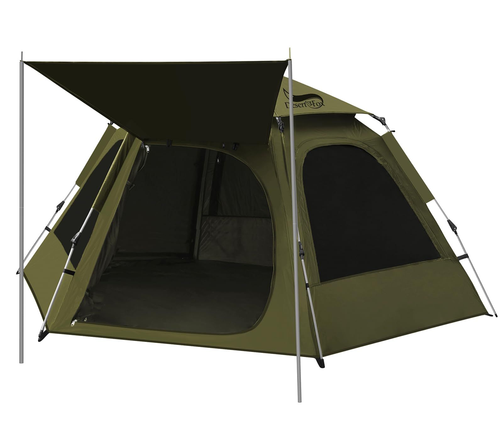 新品 DesertFox テント ワンタッチ 2-3人用 4000mm耐水圧 テント 前室