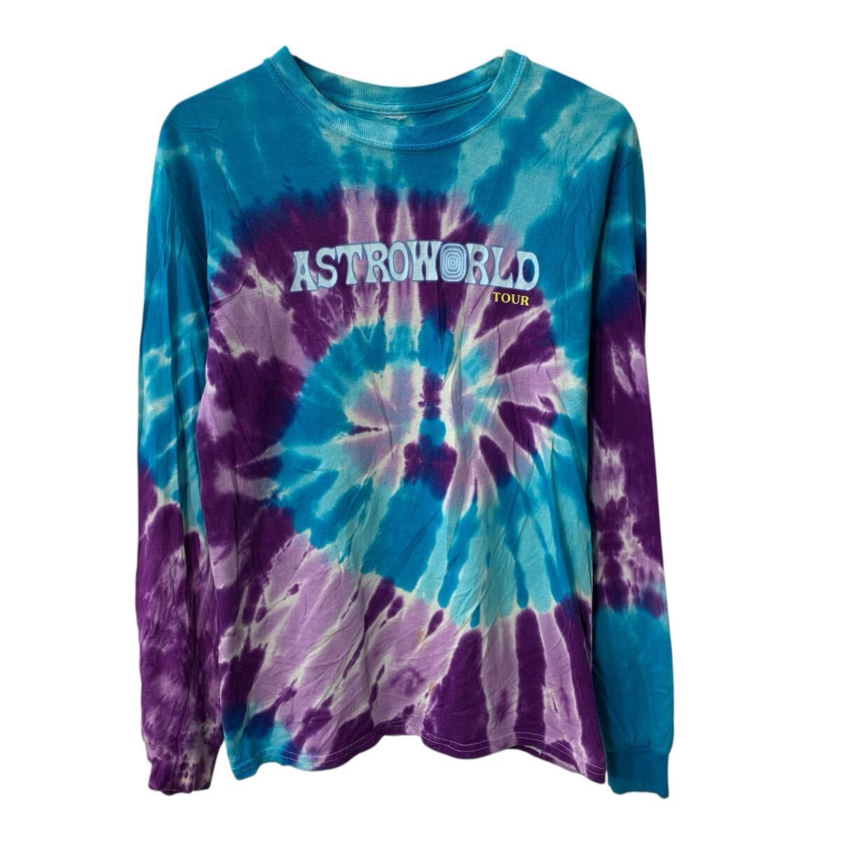 ASTROWORLD 長袖 プリントTシャツ S ライトブルー パープル プル 
