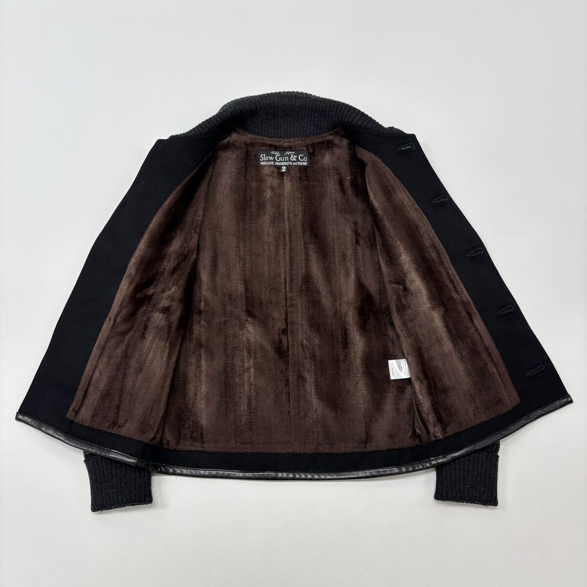 Slow Gun スロウガン カシミヤ x レザー スタジャン ブラック 系