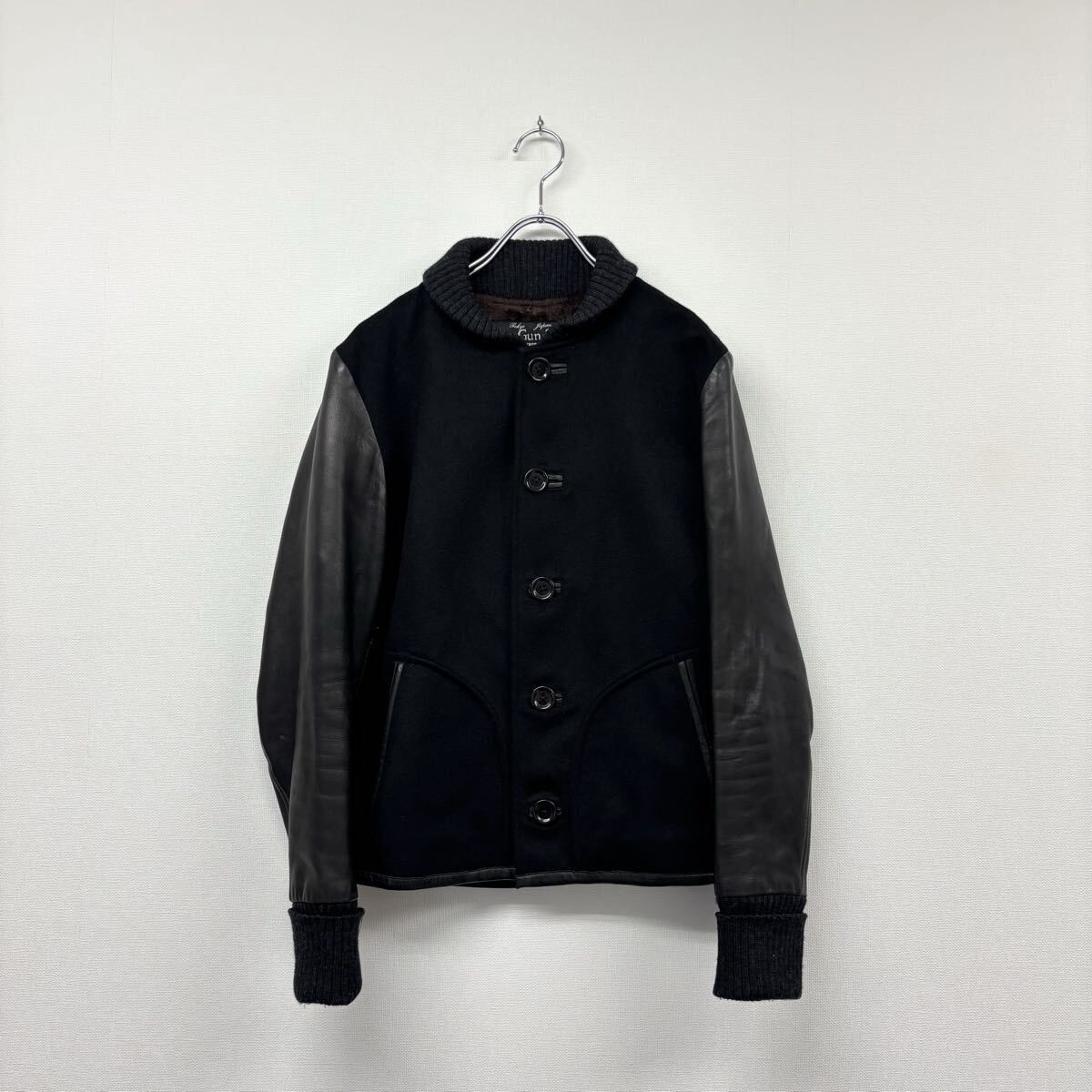 Slow Gun スロウガン カシミヤ x レザー スタジャン ブラック 系