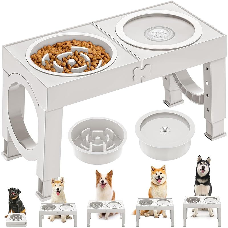 【新品】 Aystkniet犬 食器台 ペット 餌台 ステンレスボウル 4段階 高さ調節可能 食器 エサ台 餌入れ 犬 ご飯台 フードボウル 台 お皿 中型犬 大型犬 ペット用品 食器 フードスタンド付き 快適な食事姿勢 ペット皿 滑り止め 給餌容器 給水 1