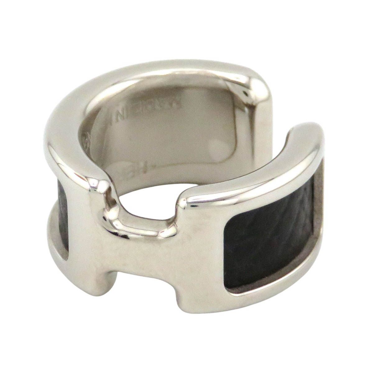 エルメス オランプ イヤーカフ PM H010707CK89 メタル レザー ユニセックス ブラック HERMES【中古】 【アパレル・小物】