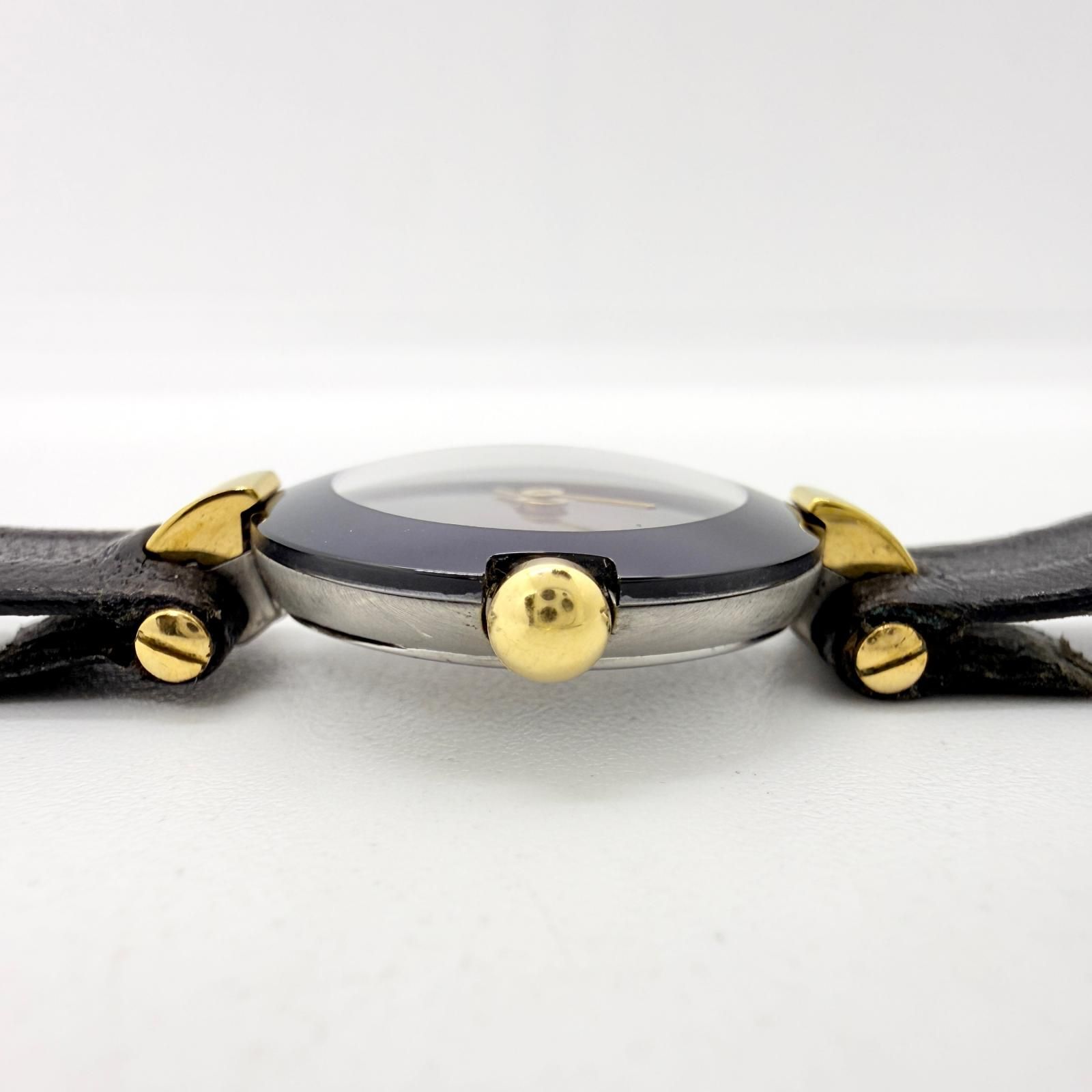 【稼動品】RADO ラドー クポール　ラウンド ブラック ゴールド RADO ラドー クポール ラウンド 204 4079.4N ブラック QZ レディース