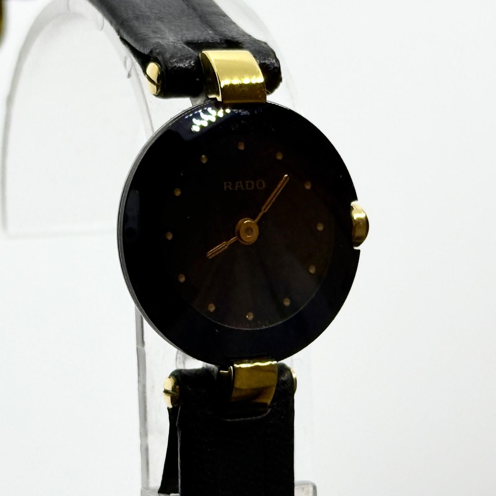 RADO ラドー クポール ラウンド 204 4079.4N ブラック QZ レディース