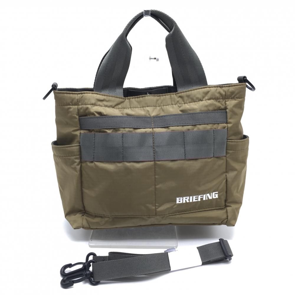 ［美品］ブリーフィング　ゴルフ カートバック　2wayショルダーバック 超美品】ブリーフィング 2WAYカートバッグ カーキ ロゴ刺しゅう