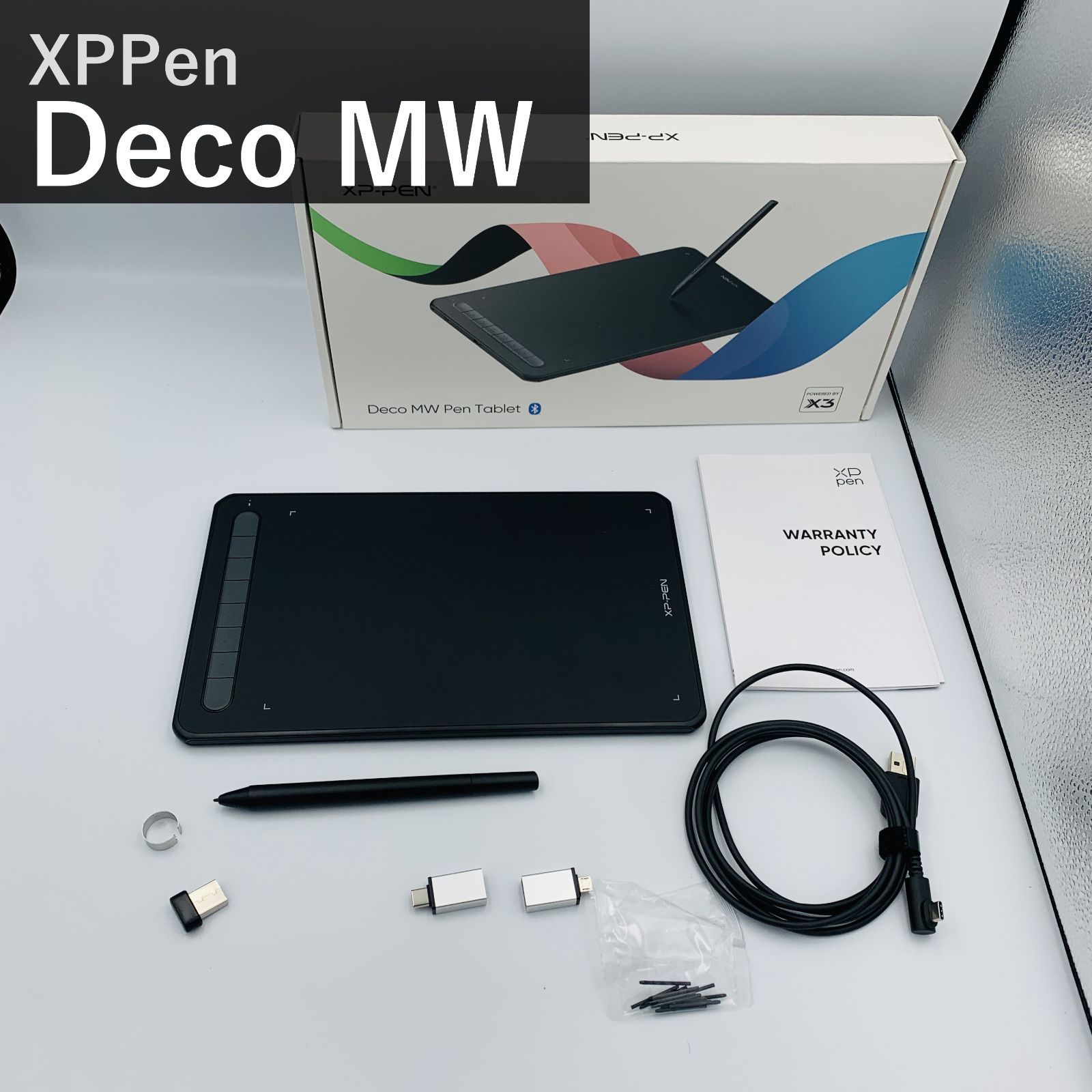 XPPen Deco MW IT850B ペンタブ Bluetooth ワイヤレス接続 8x5インチ X3ペン 傾き検知 ペンタブレット 板タブ スマホ対応 イラスト テレワーク お絵描ソフト付 iPhone Android Windows Mac Chrom