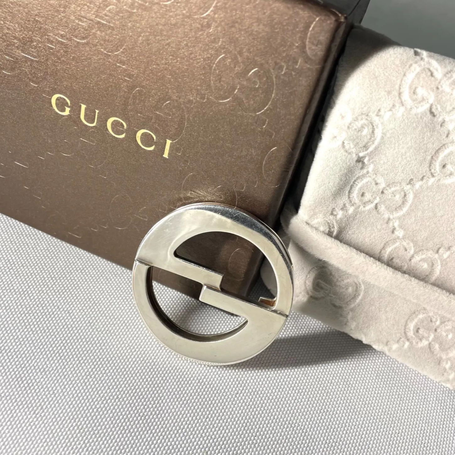 希少 GUCCI グッチ インターロッキングGGデザイン マネークリップ