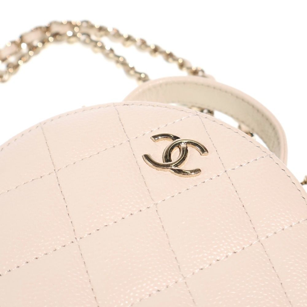 CHANEL シャネル マトラッセ スモール ヴァニティ キャビアスキン レザー チェーンショルダーバッグ ゴールド金具 ホワイト AP2502 31番台 CHANEL (シャネル) マトラッセ スモール ヴァニティ キャビアスキン