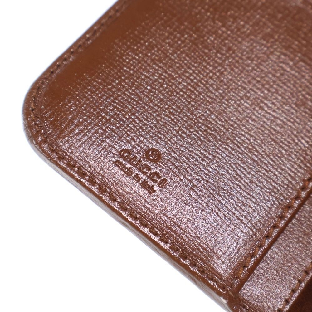 GUCCI (グッチ) GGスプリーム PVC×レザー iPhoneケース ブラウン 760185 15PRO