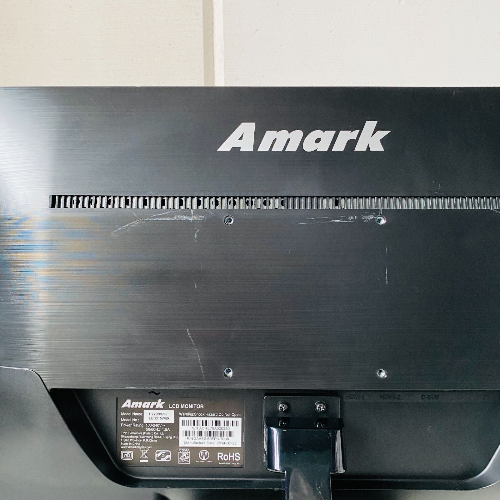 動作確認済】21.5型フルHD液晶モニター Amark P2289WHI - メルカリ