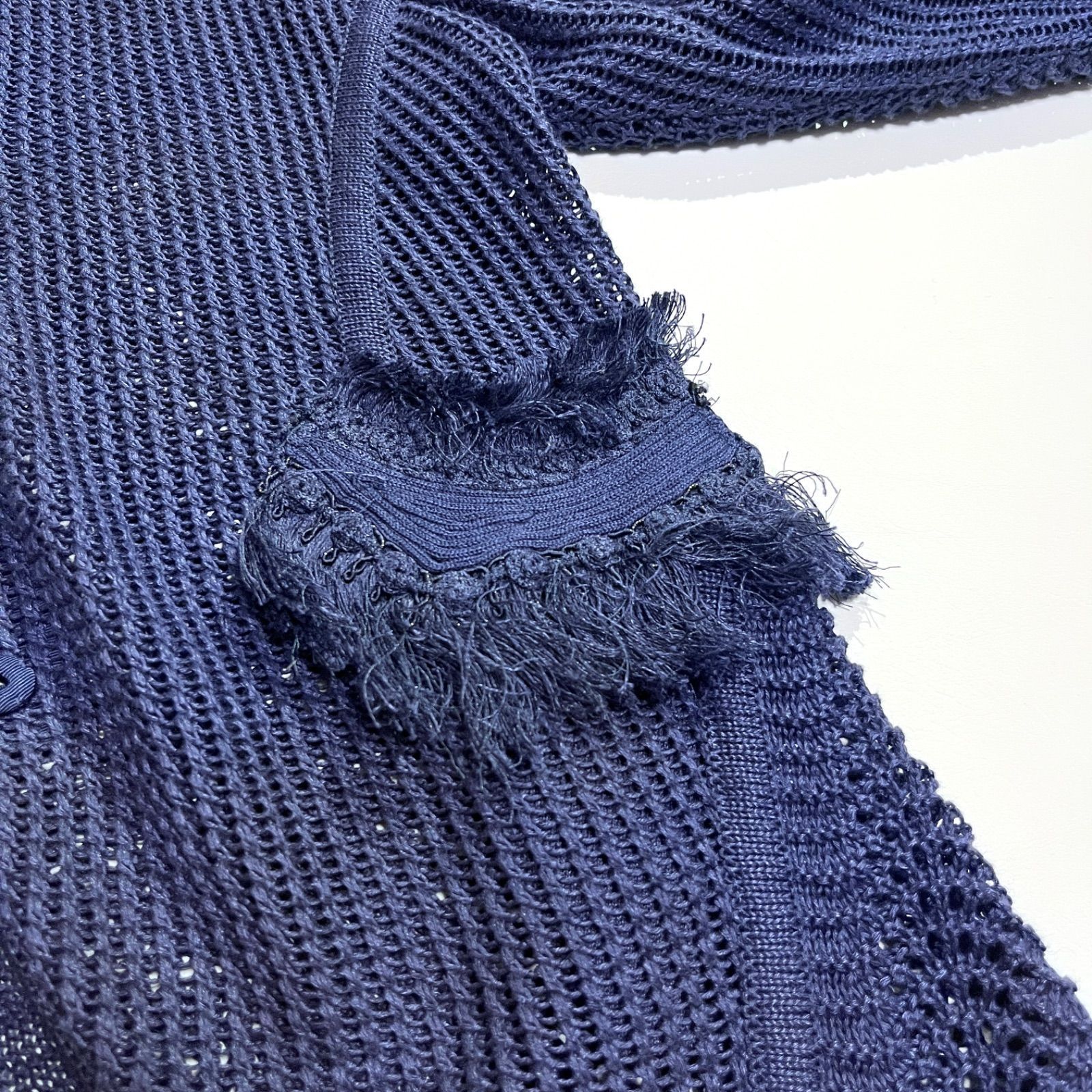 cj64 ERMANNO SCERVINO デザイン 透かし編みフリンジ ジャケット