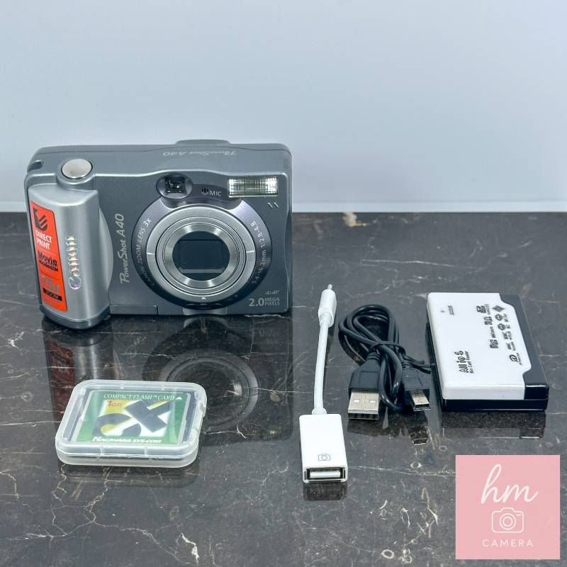 転送セット付】Canon PowerShot A40 シルバー コンパクトデジタル