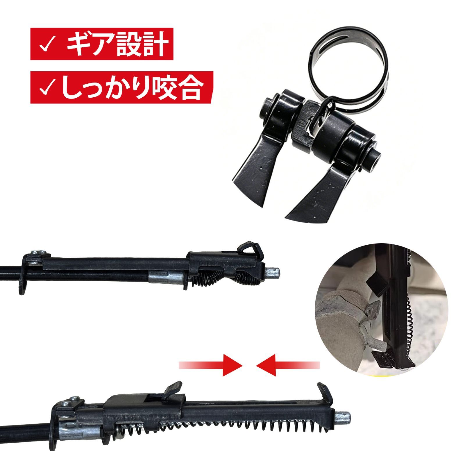 ホースクランププライヤー ホースリムーバー ホースプライヤー キャリパーピストンツール マルチプライヤー セット 直頭＋ワイヤー式 カー用カシメ工具 カーホースバンド着脱用 炭素鋼製 thumbnail 3