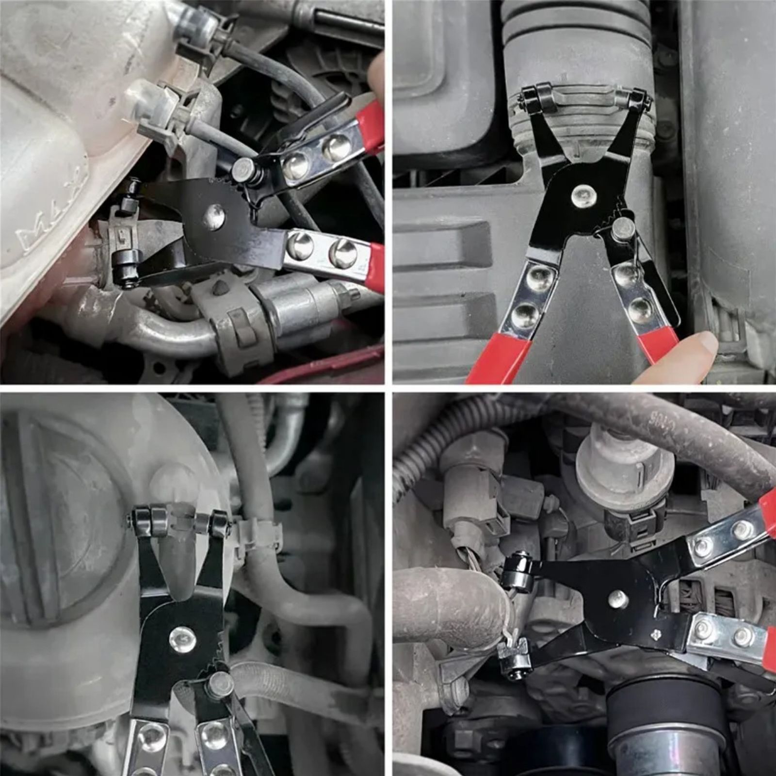 ホースクランププライヤー ホースリムーバー ホースプライヤー キャリパーピストンツール マルチプライヤー セット 直頭＋ワイヤー式 カー用カシメ工具 カーホースバンド着脱用 炭素鋼製 thumbnail 5