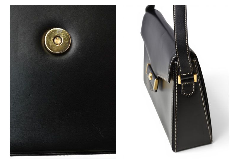 Christian Dior ディオール ヴィンテージ ショルダーバッグ レザー ブラック ゴールド金具 CDロゴ レディース 斜め掛け 【中古】 Christian Dior ディオール ヴィンテージ ショルダーバッグ レザー