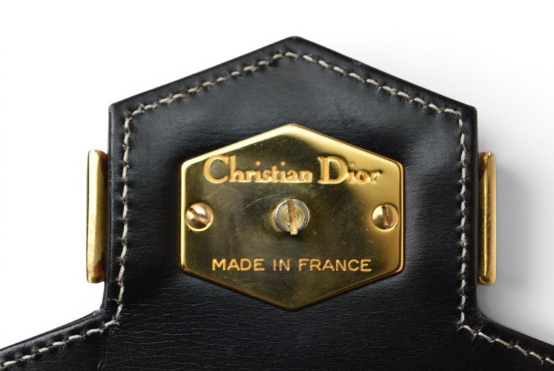 Christian Dior ディオール ヴィンテージ ショルダーバッグ レザー ブラック ゴールド金具 CDロゴ レディース 斜め掛け 【中古】 Christian Dior クリスチャンディオール ヴィンテージ ショルダー