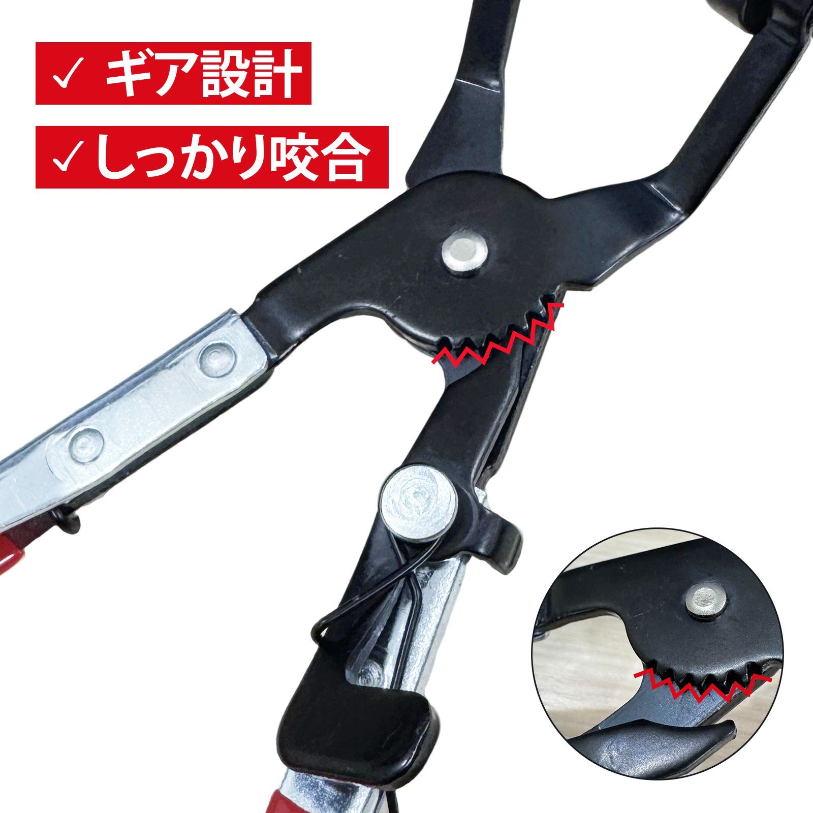 ホースクランププライヤー ホースリムーバー キャリパーピストンツール マルチプライヤー クリップはずし工具 車 弯頭45° 最大開口約50mm 全長217mm 炭素鋼 カー用ホースクランプ工具 配管クランプ脱着用 thumbnail 4