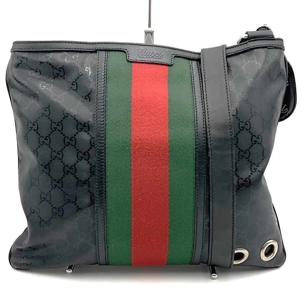 GUCCI グッチ 269379 GGインプリメ フィアット500 コラボ シェリー ショルダーバッグ コーティングキャンバス レザー ブラック レディース【中古】 GUCCI グッチ 269379 GGインプリメ フィアット500 コラボ シェリー
