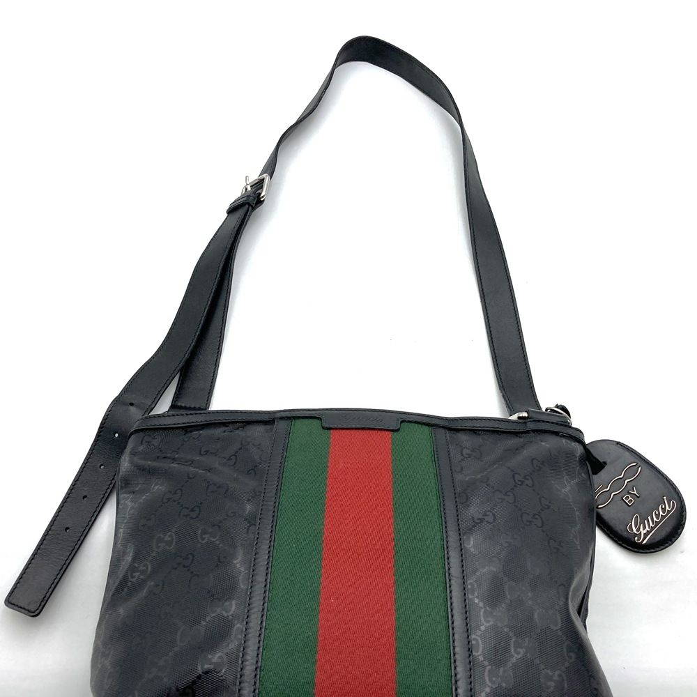 GUCCI グッチ 269379 GGインプリメ フィアット500 コラボ シェリー ショルダーバッグ コーティングキャンバス レザー ブラック レディース【中古】 GUCCI グッチ 269379 GGインプリメ フィアット500 コラボ シェリー