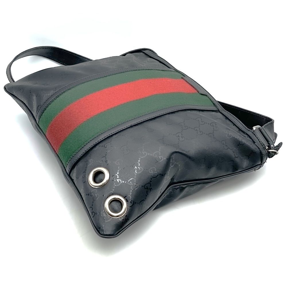 GUCCI グッチ 269379 GGインプリメ フィアット500 コラボ シェリー ショルダーバッグ コーティングキャンバス レザー ブラック レディース【中古】 GUCCI グッチ 269379 GGインプリメ フィアット500 コラボ シェリー