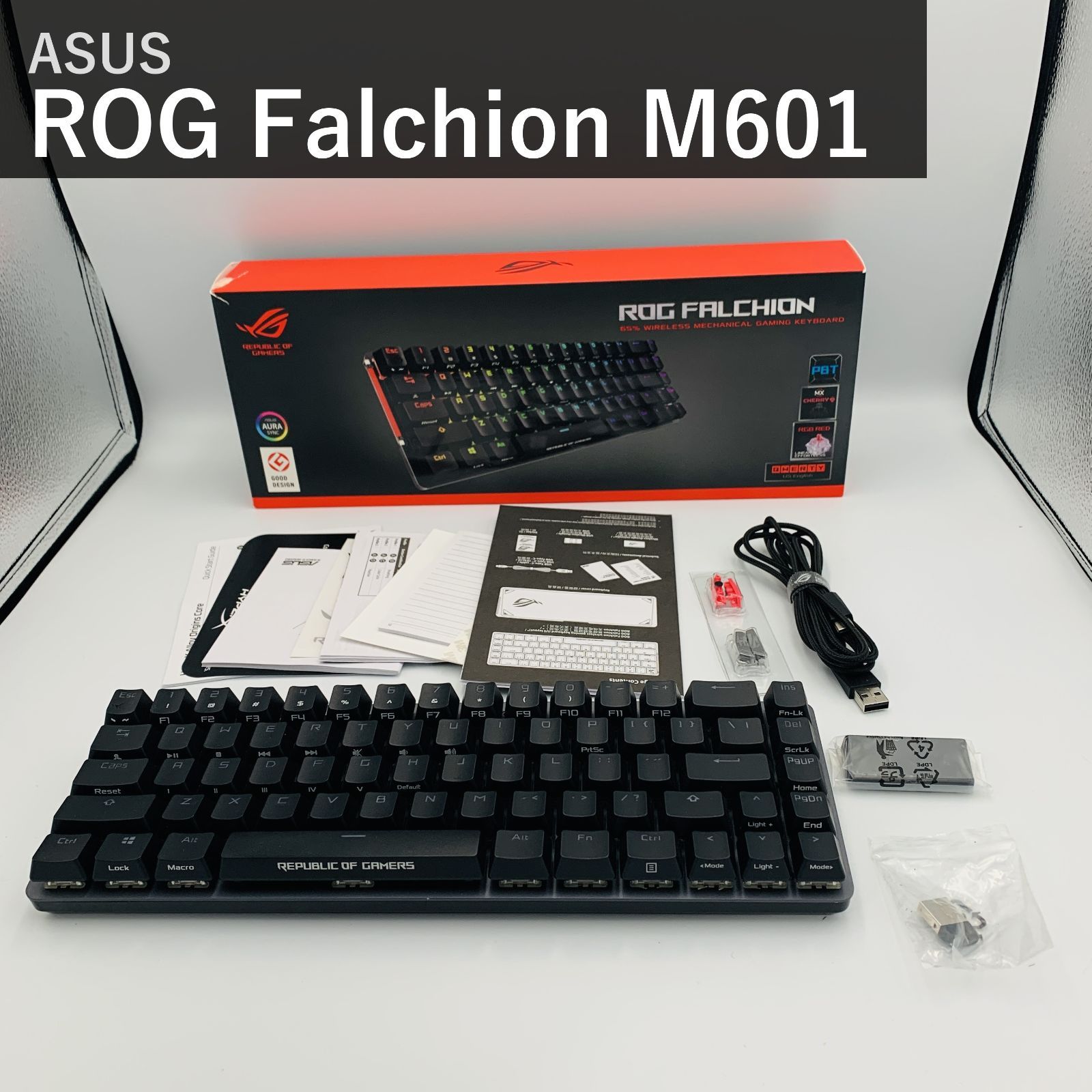 ASUS ROG Falchion M601 ワイヤレス メカニカルゲーミングキーボード 65% Cherry MX RGB US配列 PBT ...