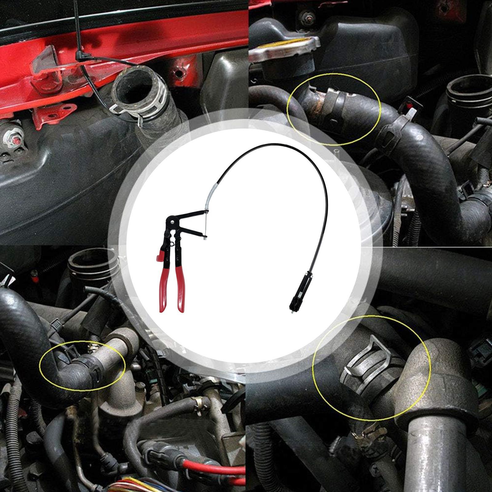 ホースクランププライヤー ホースリムーバー キャリパーピストンツール マルチプライヤー ワイヤー式 約620mm カー用ホースバンドプライヤー 最大開口約45mm thumbnail 6