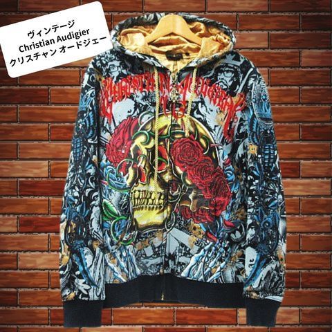 クリスチャンオードジェー　ジップパーカー ヴィンテージ Christian Audigier クリスチャン オードジェー ジップ