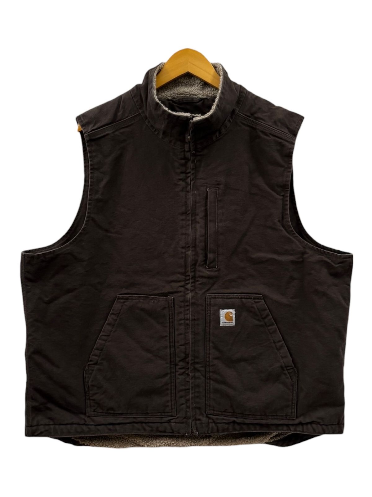 Carhartt (カーハート) ダックベスト 裏地ボア 古着 104277 DKB XL-R
