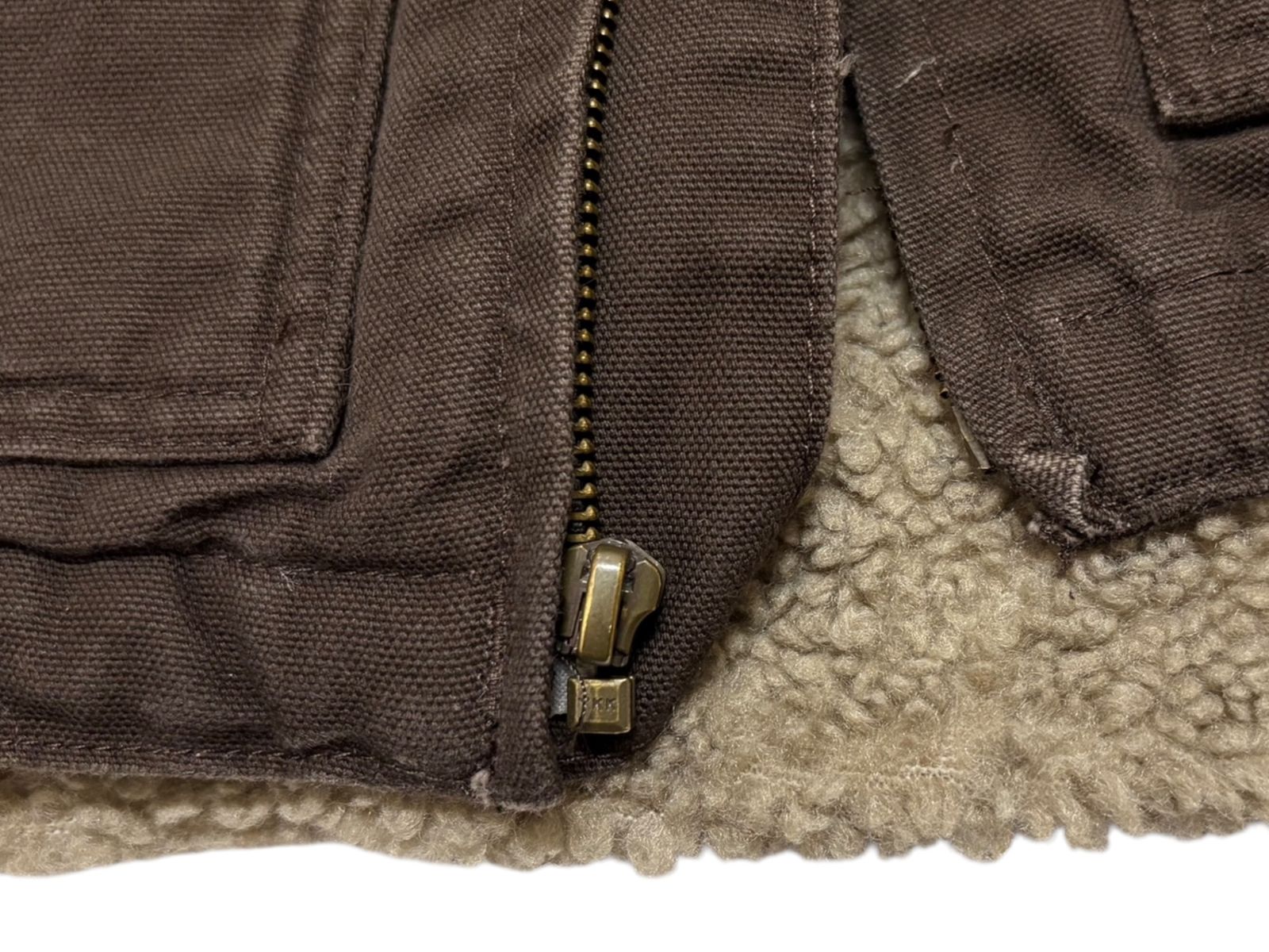 Carhartt (カーハート) ダックベスト 裏地ボア 古着 104277 DKB XL-R