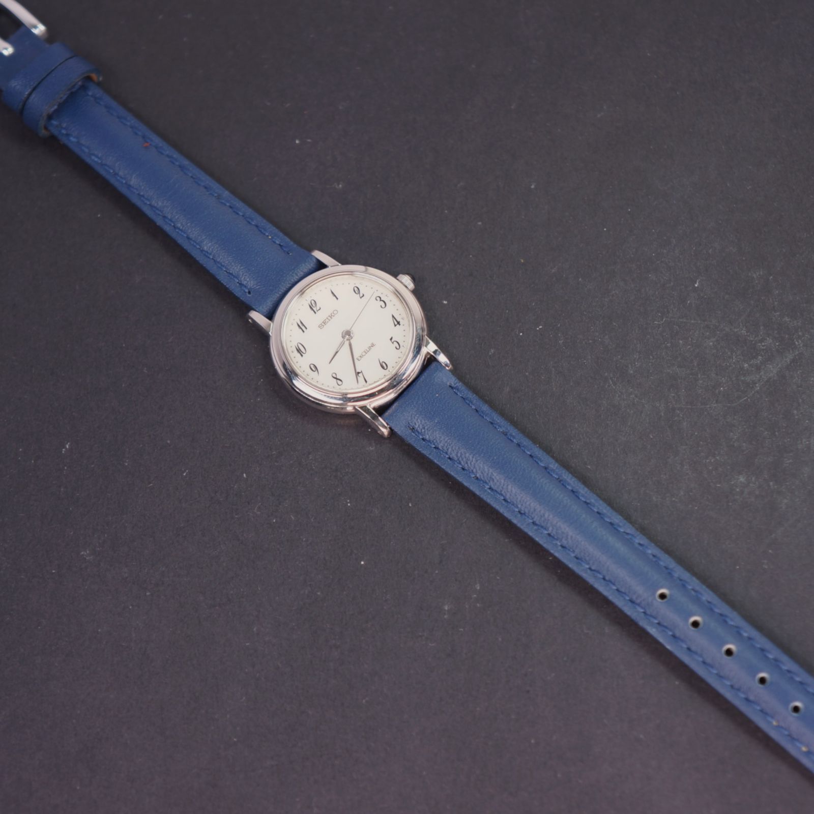 【稼働美品】SEIKO EXCELINE　プラチナメッキ 　新品ベルト電池交換済 SEIKO - 【稼働美品】 SEIKO EXCELINE 新品ベルト 電池交換済の通販 by