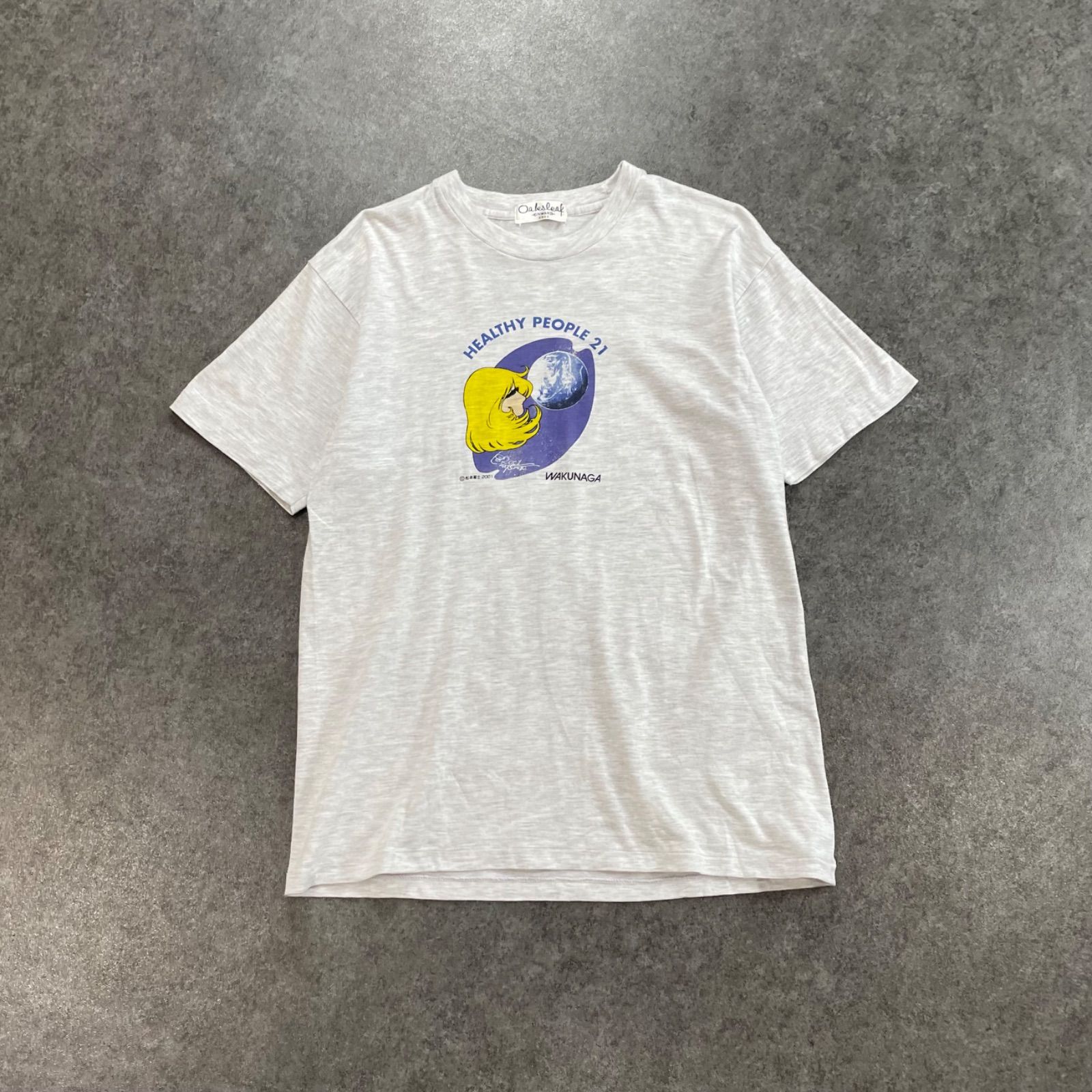 00s 2001年 Oaksleaf ONWARD オンワード樫山 銀河鉄道 999 松本零士 グラフィック Tシャツ プリント グレー 灰 ビンテージ フリーサイズ