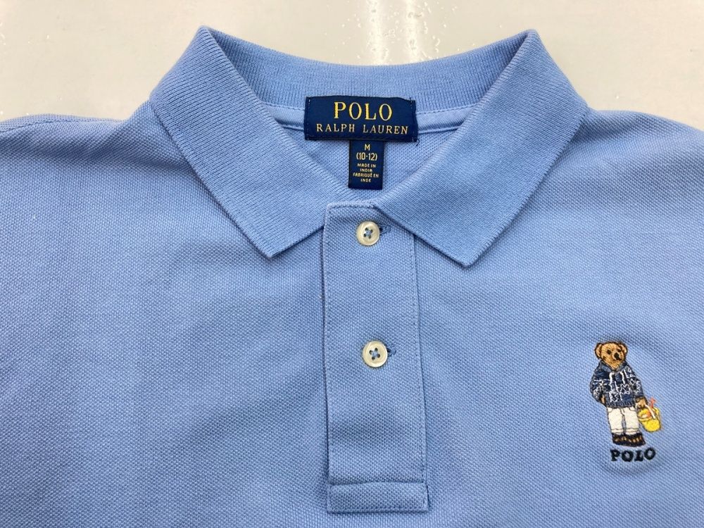 新品タグ付き＊半額❣️Ralph Lauren 水色 ポロシャツ Lサイズ 刺繍 ラルフローレン RalphLauren ポロ POLO 現行タグ ポロベア 刺繍 ロゴ