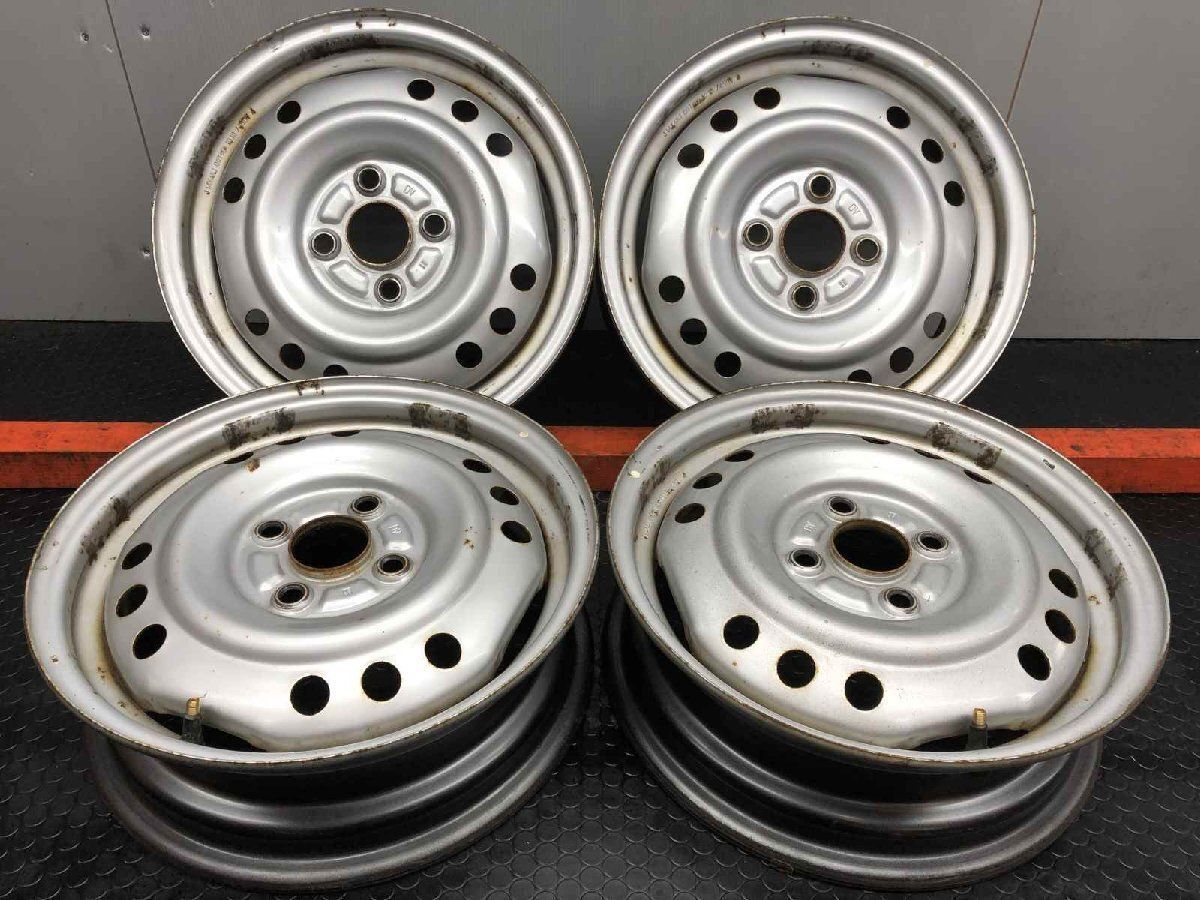 スチールホイール/鉄ホイール 14インチ 4本 4.5J4HPCD100約+48 ハブ径