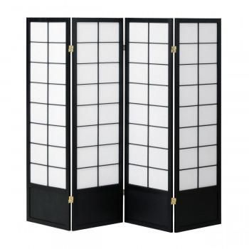 弘益(KOEKI) UTILITY 和風衝立4連 ブラック 高さ1500mm JPS1504BK