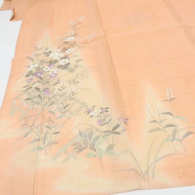 トールサイズ 単衣 紅花紬 レア‼️綿紬 浴衣 木綿 洗える着物 紅花染