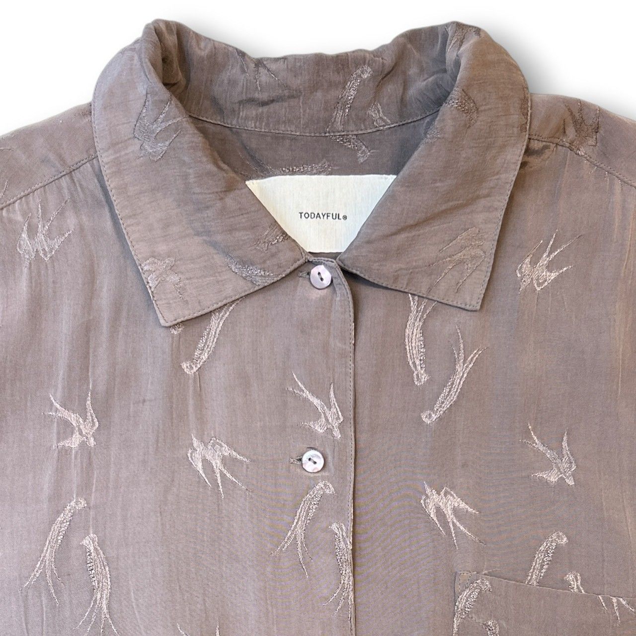 TODAYFUL トゥデイフル Swallow Satin Shirts スワローサテンシャツ