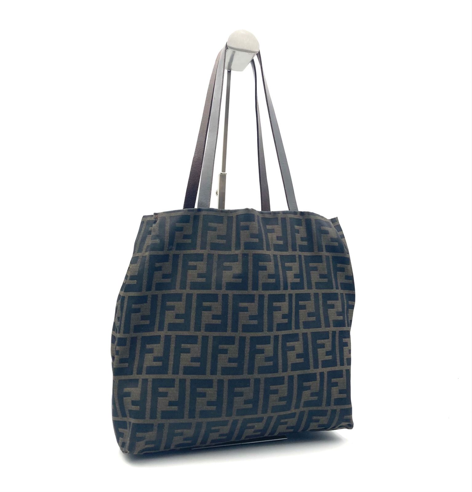 FENDI フェンディ ズッカ総柄 トートバッグ キャンバス×レザー 