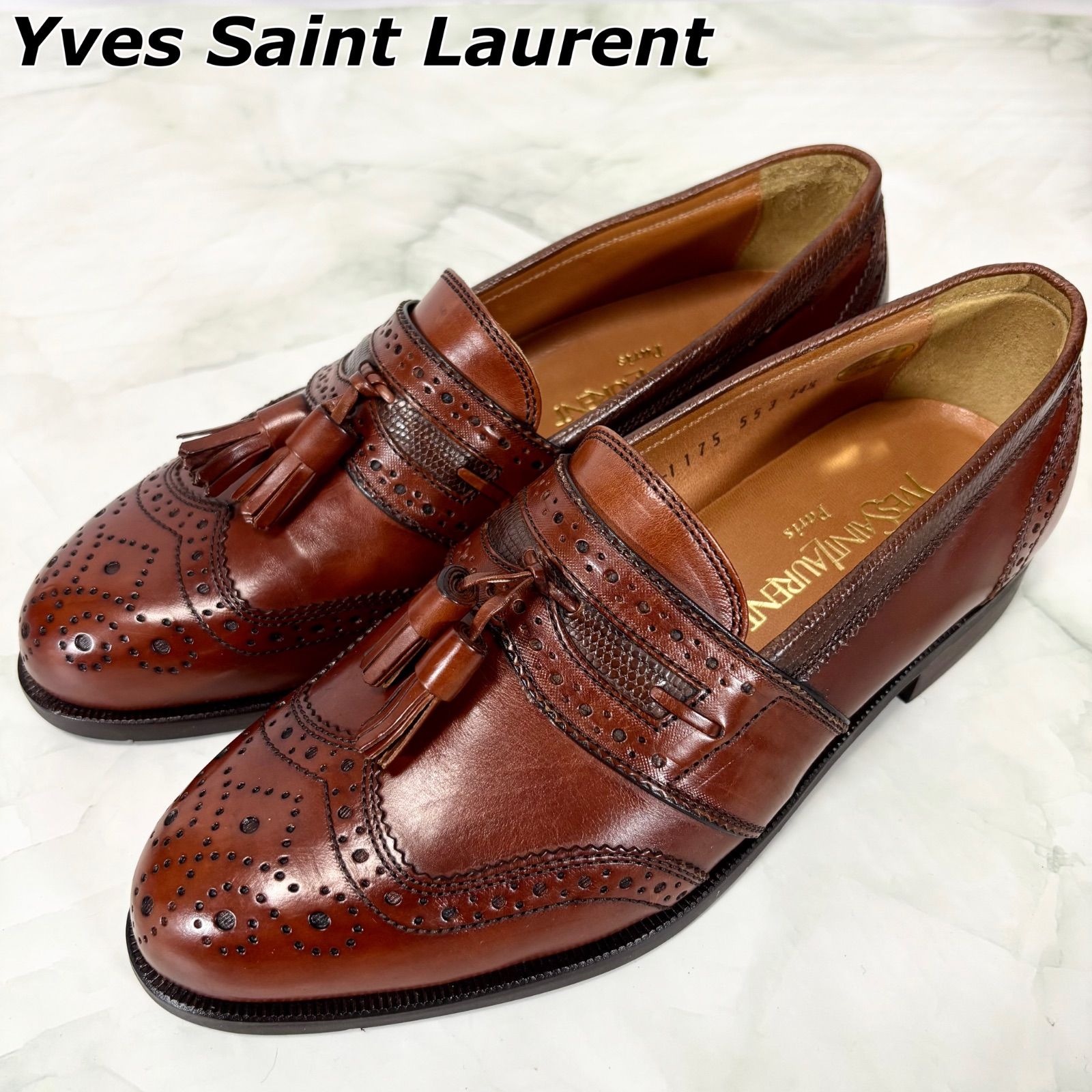 イヴサンローラン Yves Saint Laurent ローファー ウィングチップ 