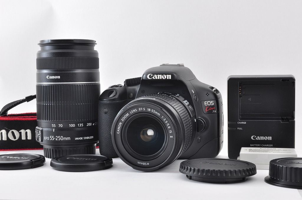CanonカメラEOS kissX2 キャノン　動作確認済み　18-55mm 2ヶ月保証付き】Canon キャノン Eos Kiss X4 Digital SLR Camera 18