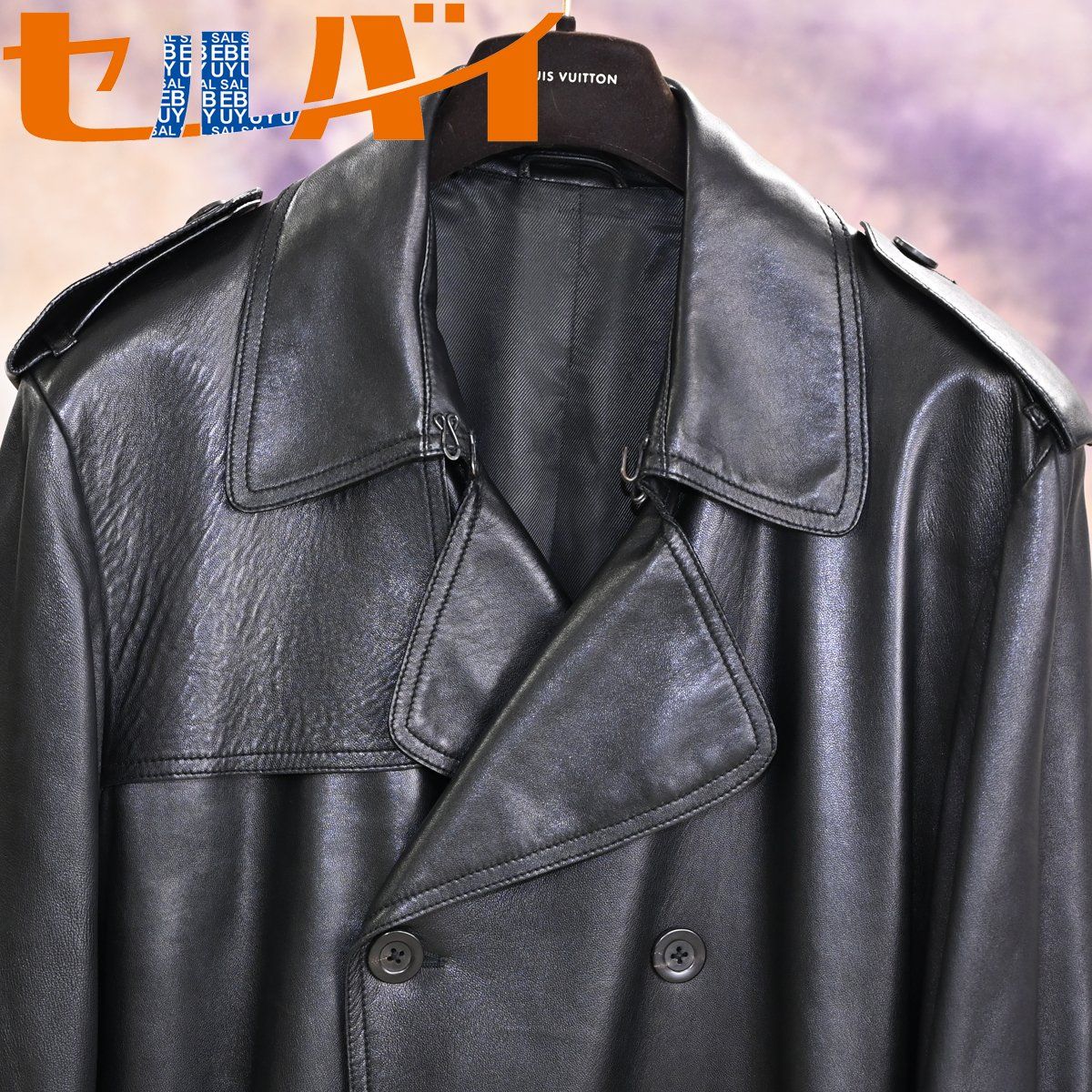 本物 極上品 ダンヒル 最高峰フル仕様 ラムレザー ダブルトレンチ 