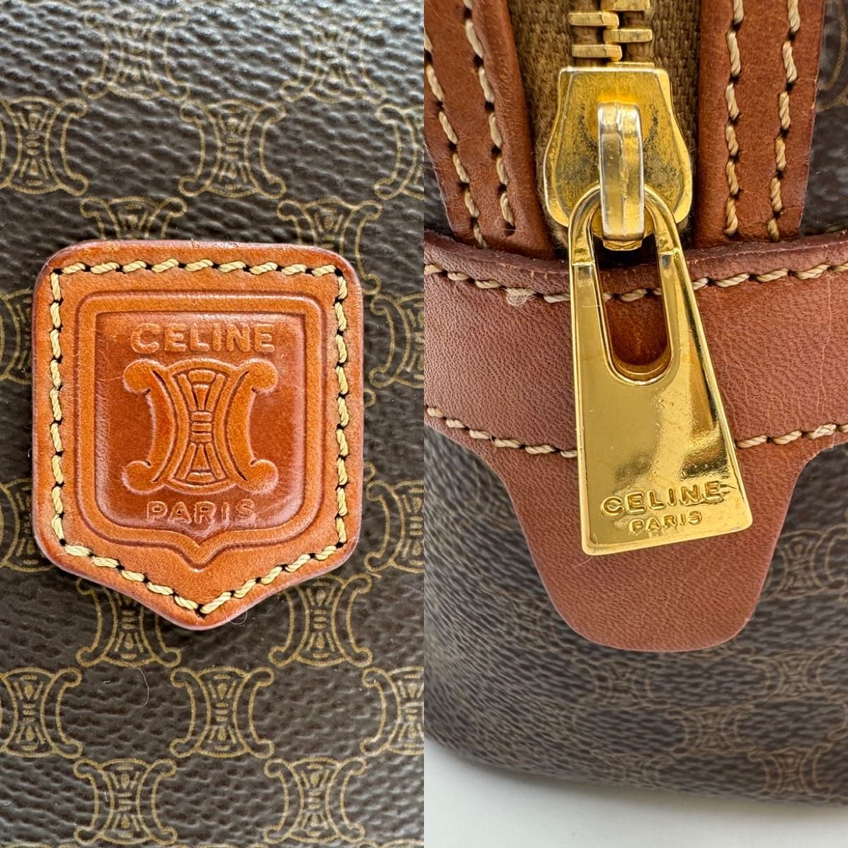 CELINE セリーヌ ハンドバッグ マカダム ブラウン - メルカリ